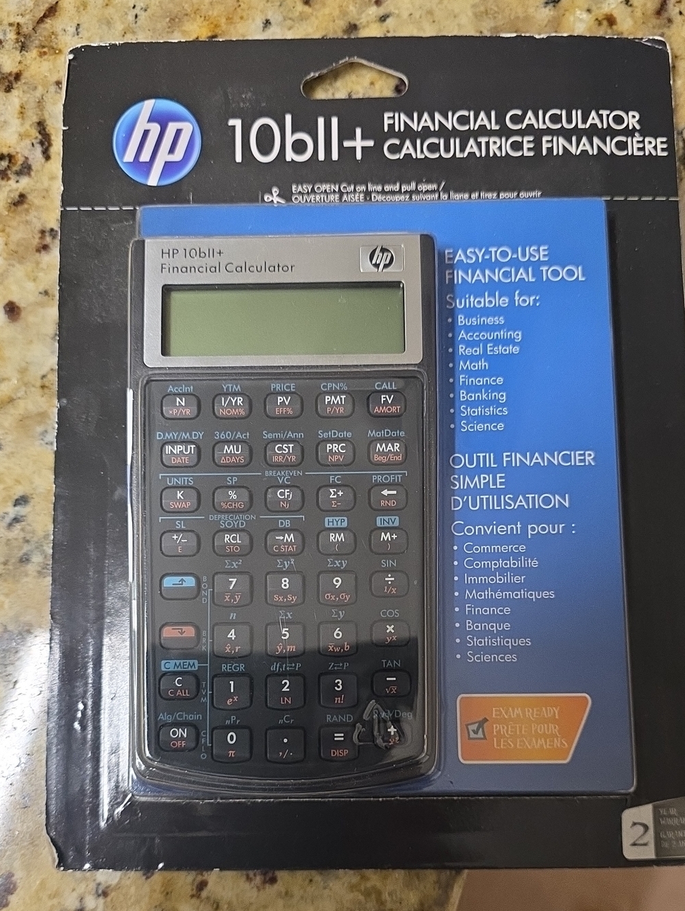 HP 10bII+ Financial Calculator in Black and Silver